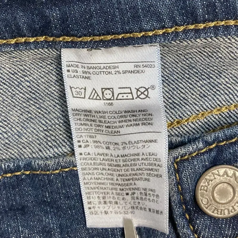 BANANA REPUBLIC Shorts Women 27/4 Blue Denim Dark-Wash Pocket Roll-Tab Chino